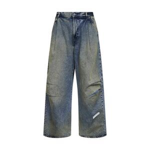Pdf Men Blue Dirty-Effect Cotton Denim Fat Angelo Jeans